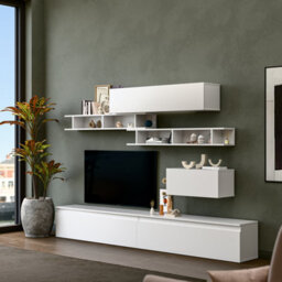 Decorotika Elche Moduler Modern Tv Unit Wall Mount High Gloss White - thumbnail 3