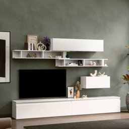 Decorotika Elche Moduler Modern Tv Unit Wall Mount High Gloss White - thumbnail 2