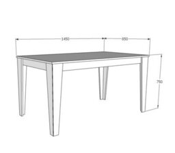 Decorotika Bud 145 Cm Marble Effect Dining Table For 4 People - Black Marble Effect And Black - thumbnail 6