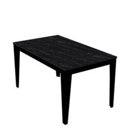 Decorotika Bud 145 Cm Marble Effect Dining Table For 4 People - Black Marble Effect And Black - thumbnail 5