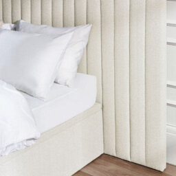 Paige White Fabric Ottoman Storage Hotel Bed Frame - 5Ft King Size - thumbnail 3
