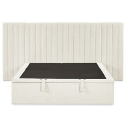 Paige White Fabric Ottoman Storage Hotel Bed Frame - 5Ft King Size - thumbnail 8