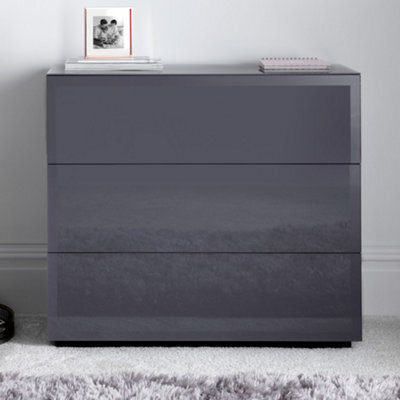Linea 3 Drawer Grey Chest Only - image 1