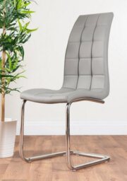 Furniturebox Arezzo White High Gloss Extending Dining Table & 6 Elephant Grey Murano Faux Leather Dining Chairs - thumbnail 4