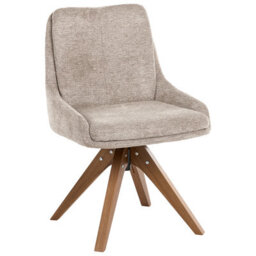 Beliani Set Of 2 Dining Chairs Swivel Dorris Fabric Taupe - thumbnail 4