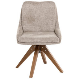 Beliani Set Of 2 Dining Chairs Swivel Dorris Fabric Taupe - thumbnail 5