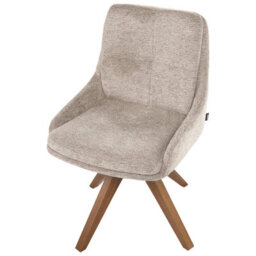 Beliani Set Of 2 Dining Chairs Swivel Dorris Fabric Taupe - thumbnail 7