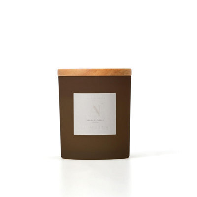 Aroma Naturals Frosted Decadence Glass Candle - Praline & Birch Scent - image 1