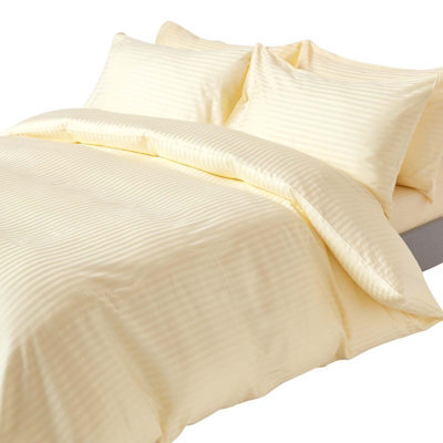 Homescapes Pastel Yellow Egyptian Cotton Duvet Cover And Pillowcases 330 Tc, King - image 1