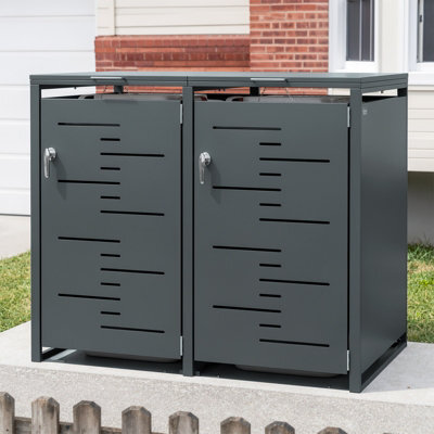 Sobuy Storage Cabinet With 2 Lockable Doors 52.8X31.5X45.7 Inch Ogs64-Dg - Dark Gray - image 1
