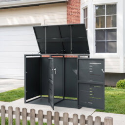 Sobuy Storage Cabinet With 2 Lockable Doors 52.8X31.5X45.7 Inch Ogs64-Dg - Dark Gray - thumbnail 5