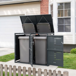 Sobuy Storage Cabinet With 2 Lockable Doors 52.8X31.5X45.7 Inch Ogs64-Dg - Dark Gray - thumbnail 4