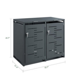 Sobuy Storage Cabinet With 2 Lockable Doors 52.8X31.5X45.7 Inch Ogs64-Dg - Dark Gray - thumbnail 2