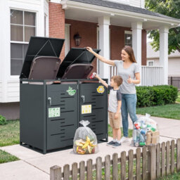 Sobuy Storage Cabinet With 2 Lockable Doors 52.8X31.5X45.7 Inch Ogs64-Dg - Dark Gray - thumbnail 7