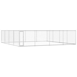 Berkfield Durable Outdoor Dog Kennel Galvanised Steel 760X760X185 Cm - thumbnail 2