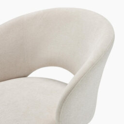 Furniturebox Uk 2X Anika Cream Fabric Swivel Dining Chairs - thumbnail 9