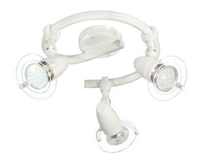 Eglo Julie White Led 3 Bulb Ceiling Spotlight Adjustable Heads Warm White 3000K - image 1