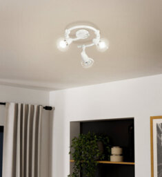Eglo Julie White Led 3 Bulb Ceiling Spotlight Adjustable Heads Warm White 3000K - thumbnail 2