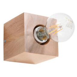 Luminosa Lighting Luminosa Ariz Surface Mounted Square Wall Lamp Natural Wood E27 - thumbnail 3