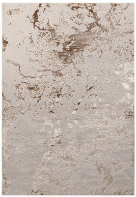 Strata Bronze Grey Champagne Modern Abstract Easy To Clean Rug For Living Room Bedroom And Dining Room-120Cm X 170Cm - image 1