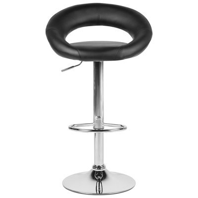 Beliani Prime Two Pack Black Faux Leather Bar Stools - Swivel, Height Adjustable - Pair - image 1
