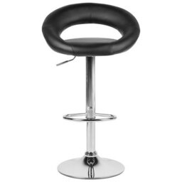 Beliani Prime Two Pack Black Faux Leather Bar Stools - Swivel, Height Adjustable - Pair - thumbnail 1