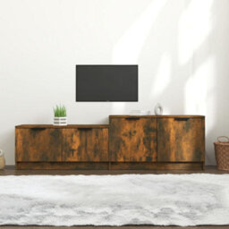 Berkfield Modern Tv Cabinet Smoked Oak 158.5X36X45 Cm Engineered Wood - thumbnail 2