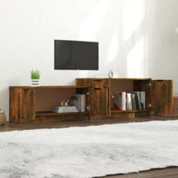 Berkfield Modern Tv Cabinet Smoked Oak 158.5X36X45 Cm Engineered Wood - thumbnail 3