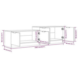 Berkfield Modern Tv Cabinet Smoked Oak 158.5X36X45 Cm Engineered Wood - thumbnail 8