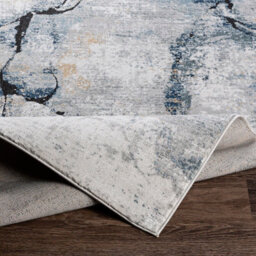 Livabliss Square Jolie-Abstract Grey Blue Ivory Brown Modern Marble Living Dining Bedroom Rug 200 X 200 Cm Easy Care, Non Shedding - thumbnail 3