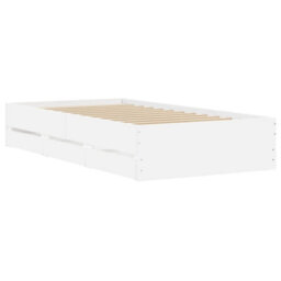 Berkfield Bed Frame With Drawers Without Mattress White 90X190 Cm Single - thumbnail 4