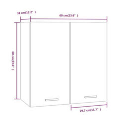 Vidaxl Hanging Cabinet Lyon Smoked Oak 60X31X60 Cm Engineered Wood - thumbnail 9