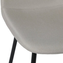 Asteria Dining Chairs Set Of 2 Upholstered Linen Fabric Beige Black Legs - thumbnail 8