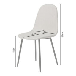Asteria Dining Chairs Set Of 2 Upholstered Linen Fabric Beige Black Legs - thumbnail 9