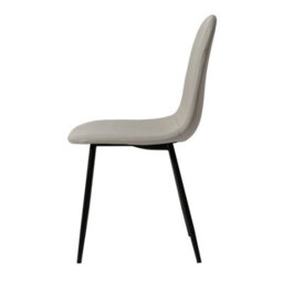 Asteria Dining Chairs Set Of 2 Upholstered Linen Fabric Beige Black Legs - thumbnail 7
