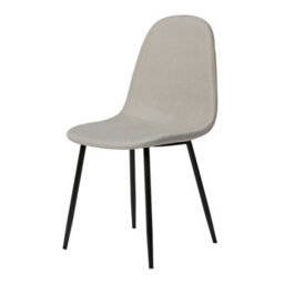 Asteria Dining Chairs Set Of 2 Upholstered Linen Fabric Beige Black Legs - thumbnail 6