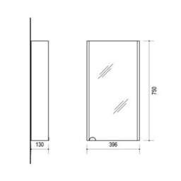 Impact Furniture Bathroom Mirror Cabinet Mirrored Wall Unit 400mm Cupboard Black Grey Ash Slimline Narrow Avir - thumbnail 9
