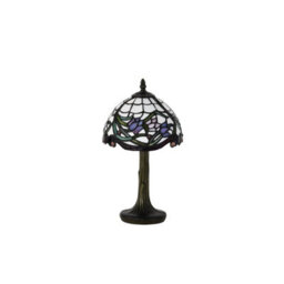 Belofay 8 Inches Elegant Floral Tiffany Table Lamps, Stained Glass Handmade Tiffany Vintage Bedside Table Lamps 13 Inches Height - thumbnail 2