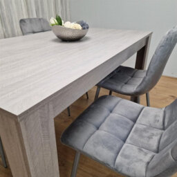 Kosy Koala Dining Table And 4 Chairs  Grey 4  Grey Velvet Chairs Wood Dining Set Furniture - thumbnail 4