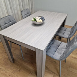 Kosy Koala Dining Table And 4 Chairs  Grey 4  Grey Velvet Chairs Wood Dining Set Furniture - thumbnail 5