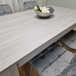 Kosy Koala Dining Table And 4 Chairs  Grey 4  Grey Velvet Chairs Wood Dining Set Furniture - thumbnail 8