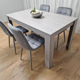 Kosy Koala Dining Table And 4 Chairs  Grey 4  Grey Velvet Chairs Wood Dining Set Furniture - thumbnail 6