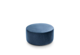 Abakus Direct Chicago Velvet Quilted Swivel Footstool In Dark Blue - thumbnail 2