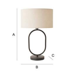 Valuelights Antonia Cream Shade Matte Black Oval Table Lamp With Led Bulb - thumbnail 6