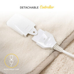 Monhouse Heated Throw - Electric Blanket - Digital Controller - 9Hr Timer, 9 Heat Settings - Double 150X180Cm - Beige Shearling - thumbnail 3