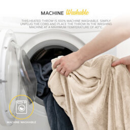 Monhouse Heated Throw - Electric Blanket - Digital Controller - 9Hr Timer, 9 Heat Settings - Double 150X180Cm - Beige Shearling - thumbnail 6