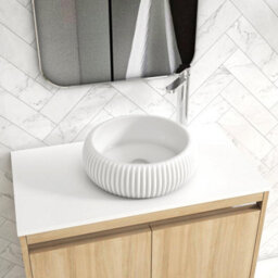 Royal Bathrooms Orion 800mm Natural Oak Wall Hung Plain White Countertop Vanity Unit 2 Drawer With Milan Basin & Chrome Accent Trim - thumbnail 5