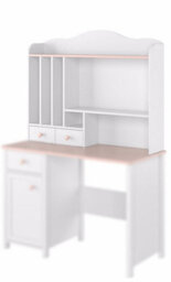 Arte Lovely And Practical Luna Desk Hutch In White Matt And Pink (H)850mm (W)1070mm (D)200mm - Ideal For Storing Cosmetic Products - thumbnail 2