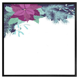 "Andrew Lee Purple & Blue Flowers (Picutre Frame) / 20X20"" / Brown" - thumbnail 5