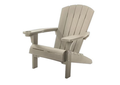Keter Alpine Adirondack Chair Seat Sun Lounger Garden Silver Sage - image 1